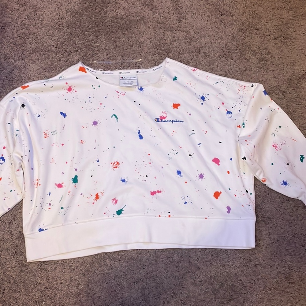 women’s champion splatter paint long sleeve  !